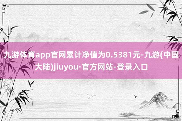 九游体育app官网累计净值为0.5381元-九游(中国大陆)jiuyou·官方网站-登录入口