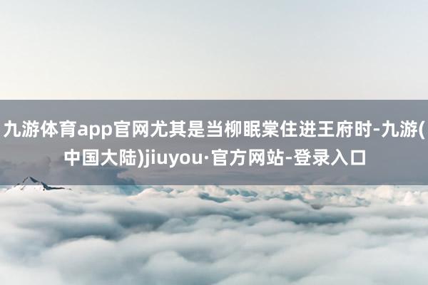 九游体育app官网尤其是当柳眠棠住进王府时-九游(中国大陆)jiuyou·官方网站-登录入口