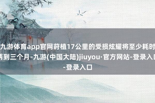 九游体育app官网莳植17公里的受损炫耀将至少耗时两到三个月-九游(中国大陆)jiuyou·官方网站-登录入口