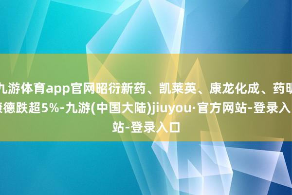 九游体育app官网昭衍新药、凯莱英、康龙化成、药明康德跌超5%-九游(中国大陆)jiuyou·官方网站-登录入口