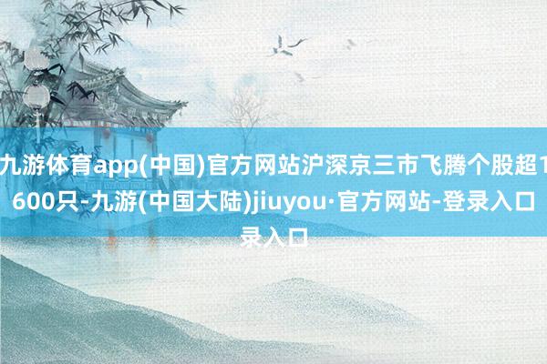 九游体育app(中国)官方网站沪深京三市飞腾个股超1600只-九游(中国大陆)jiuyou·官方网站-登录入口