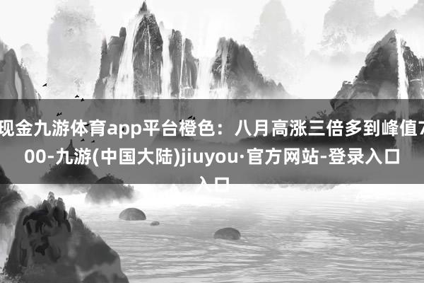 现金九游体育app平台橙色：八月高涨三倍多到峰值700-九游(中国大陆)jiuyou·官方网站-登录入口